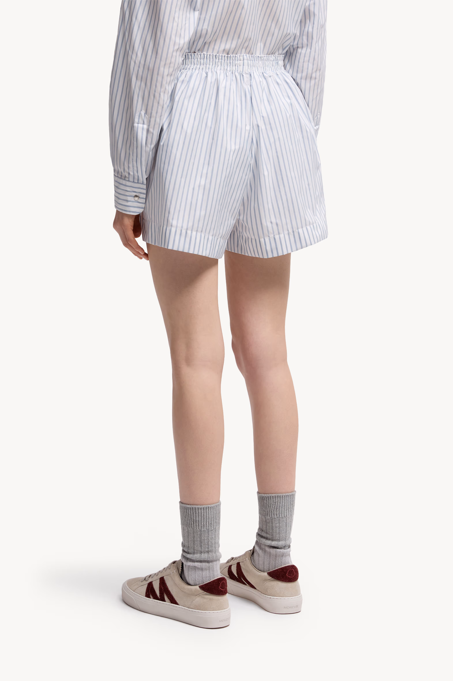 Striped Shorts Women White & Light Blue Moncler 5